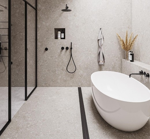 Spray granite application