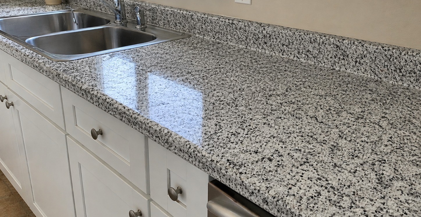 After - spray granite worktop transformation