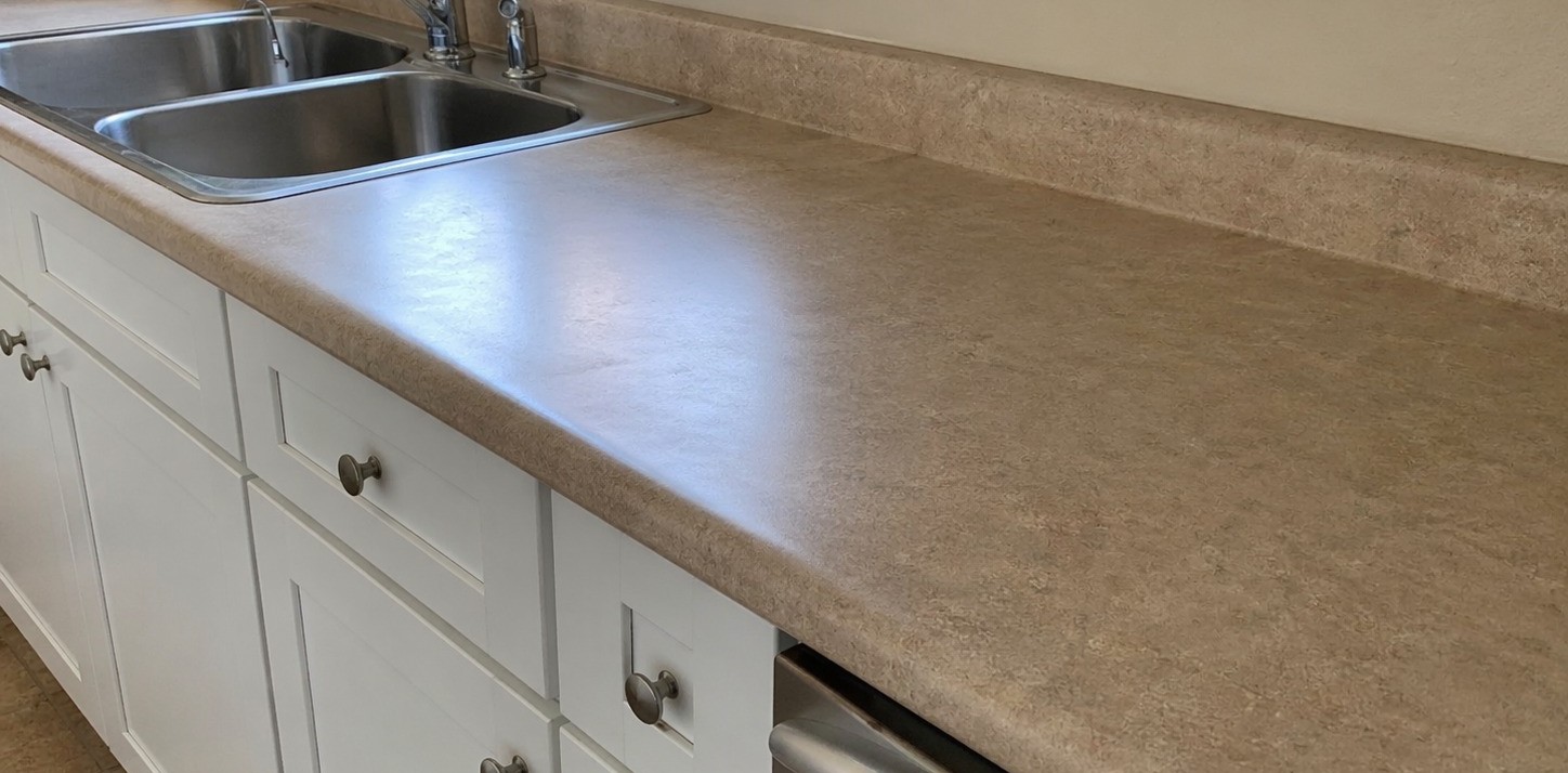 Before - worktop prior to spray granite application