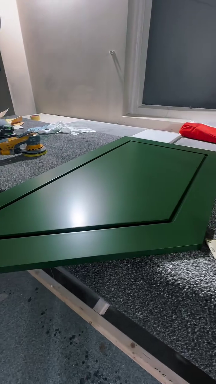 After joinery spray coating – smooth factory finish