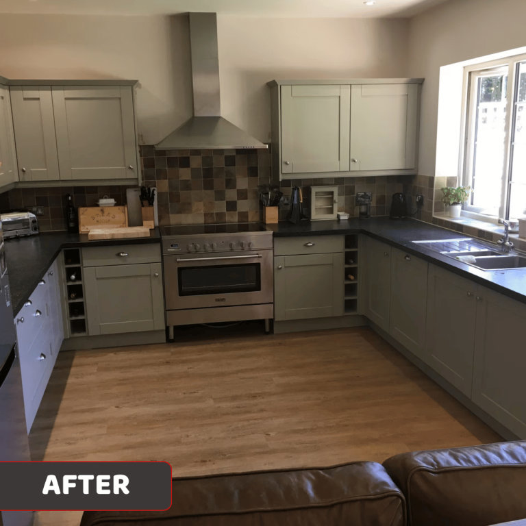 After kitchen respraying – factory-quality finish