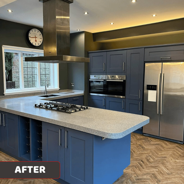 After kitchen respraying – factory-quality finish