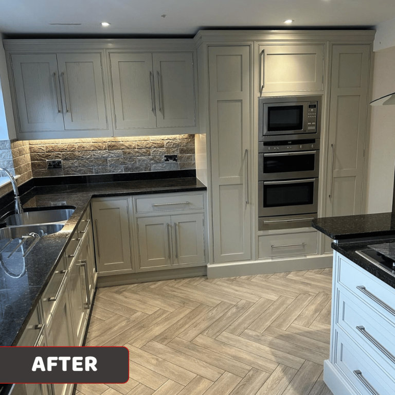 After kitchen respraying – factory-quality finish