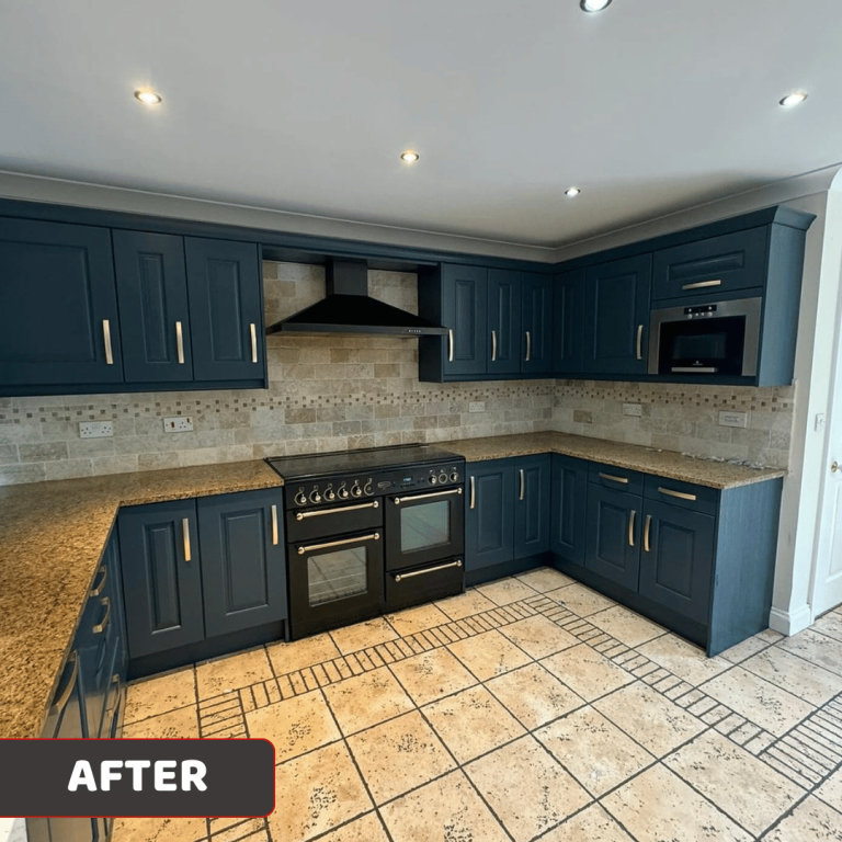 After kitchen respraying – factory-quality finish