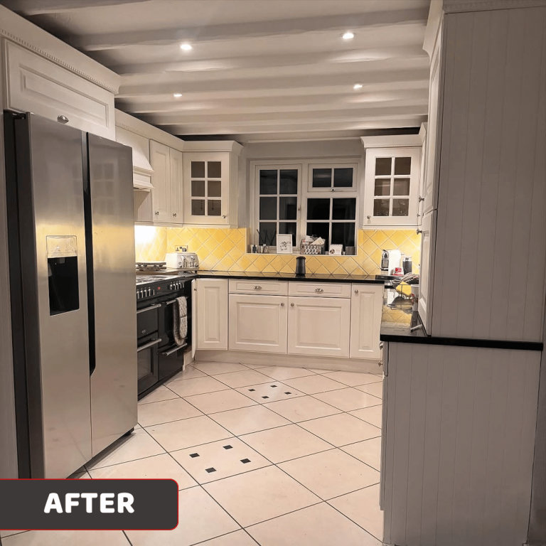 After kitchen respraying – factory-quality finish