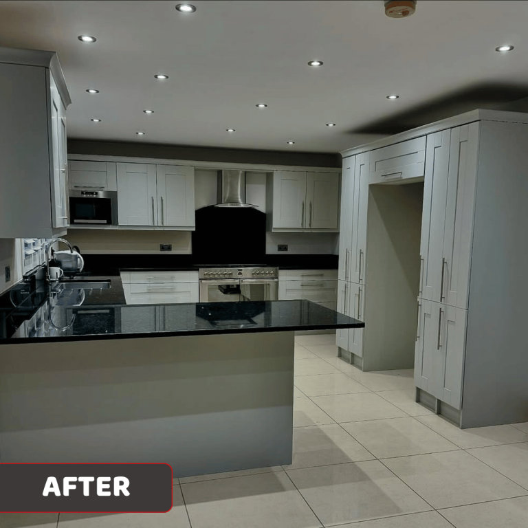 After kitchen respraying – factory-quality finish