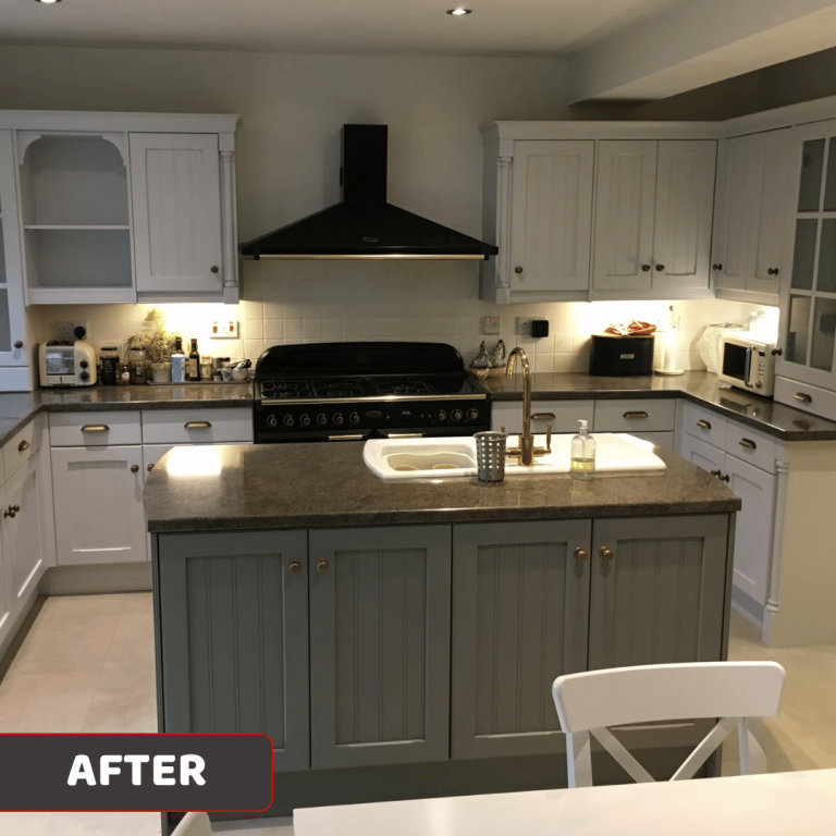 After kitchen respraying – factory-quality finish