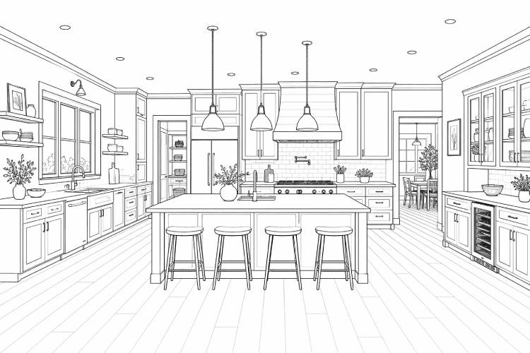Large kitchen layout diagram