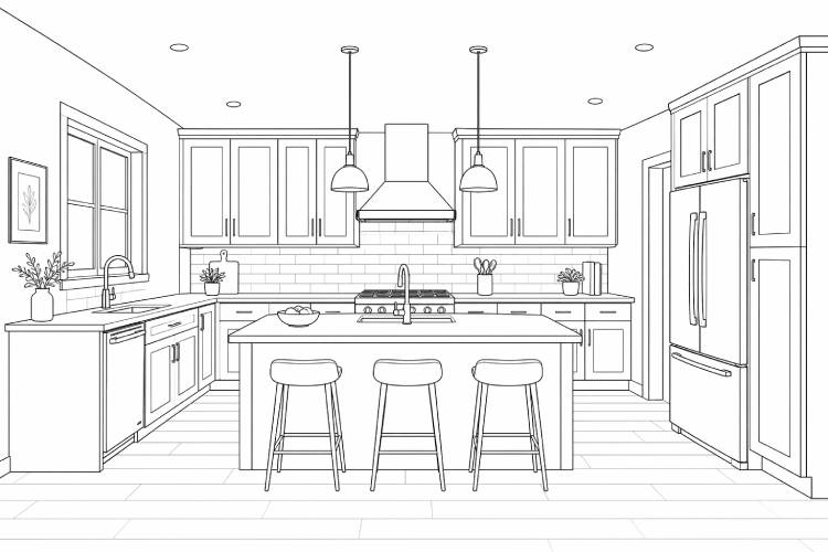 Medium kitchen layout diagram