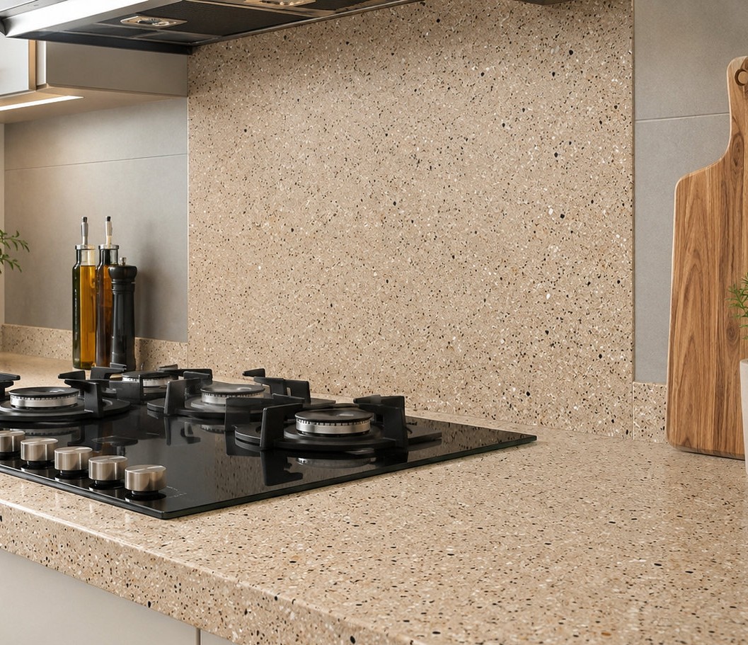 Spray granite kitchen splashback Manchester