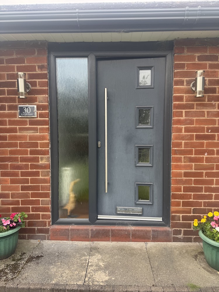 Before: tired white UPVC front door