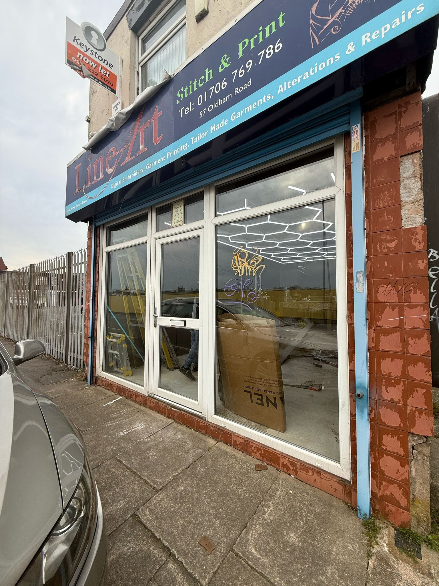 Before: commercial UPVC shopfront frames