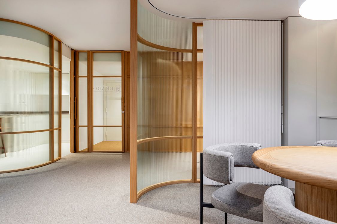 Illustrative commercial interior with architectural joinery; not a Pure Finish NW project